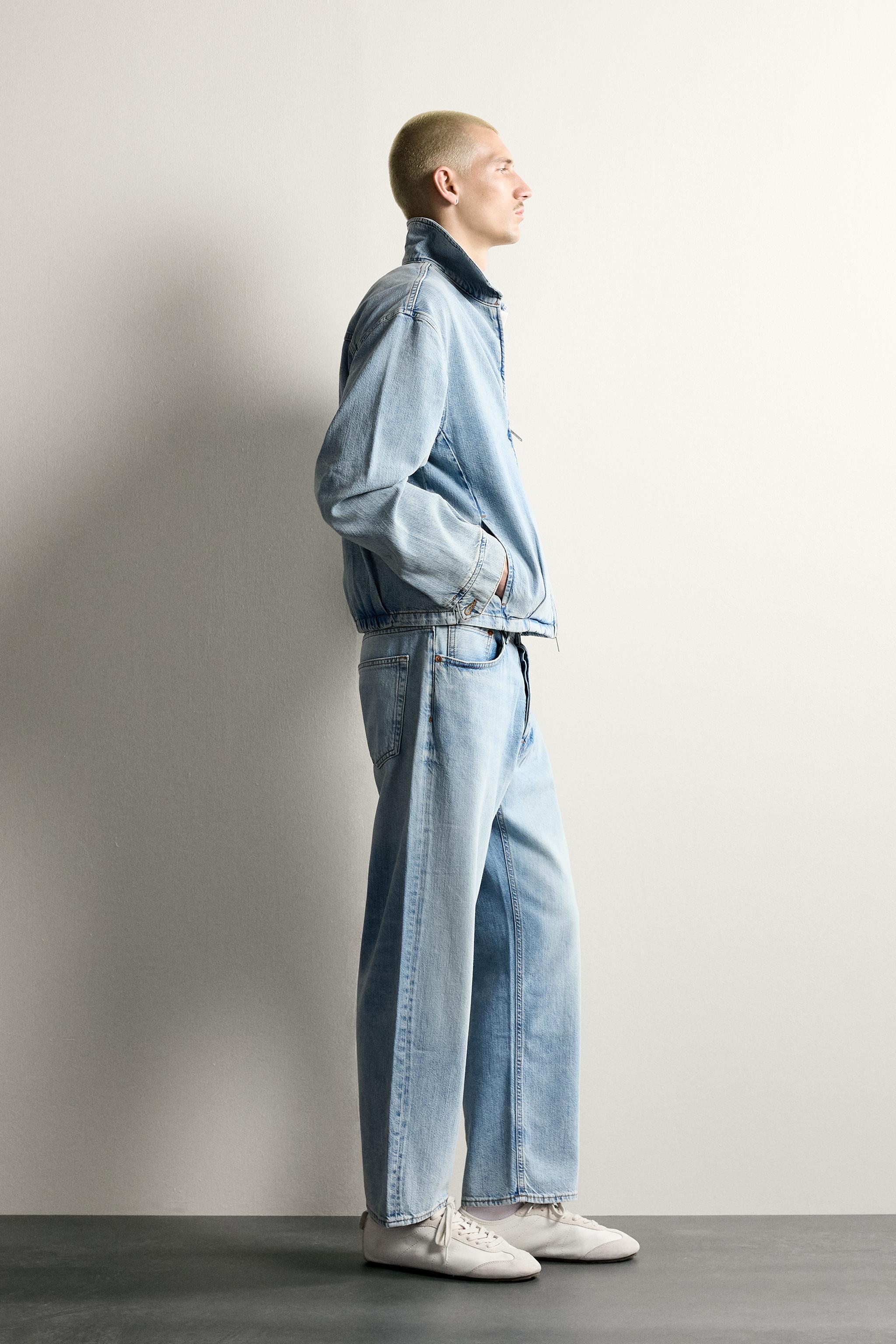 WASHED DENIM ZIP-UP JACKET